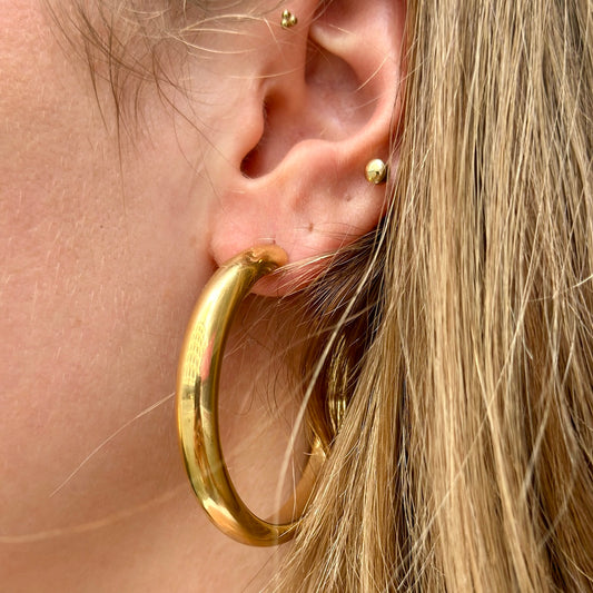 Goldene Hoop-Ohrringe 5 cm