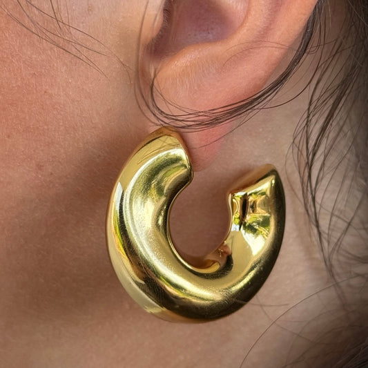 Goldene Bold Hoop Creolen 3,8 cm