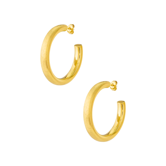 Goldene Creolen 4 cm matt