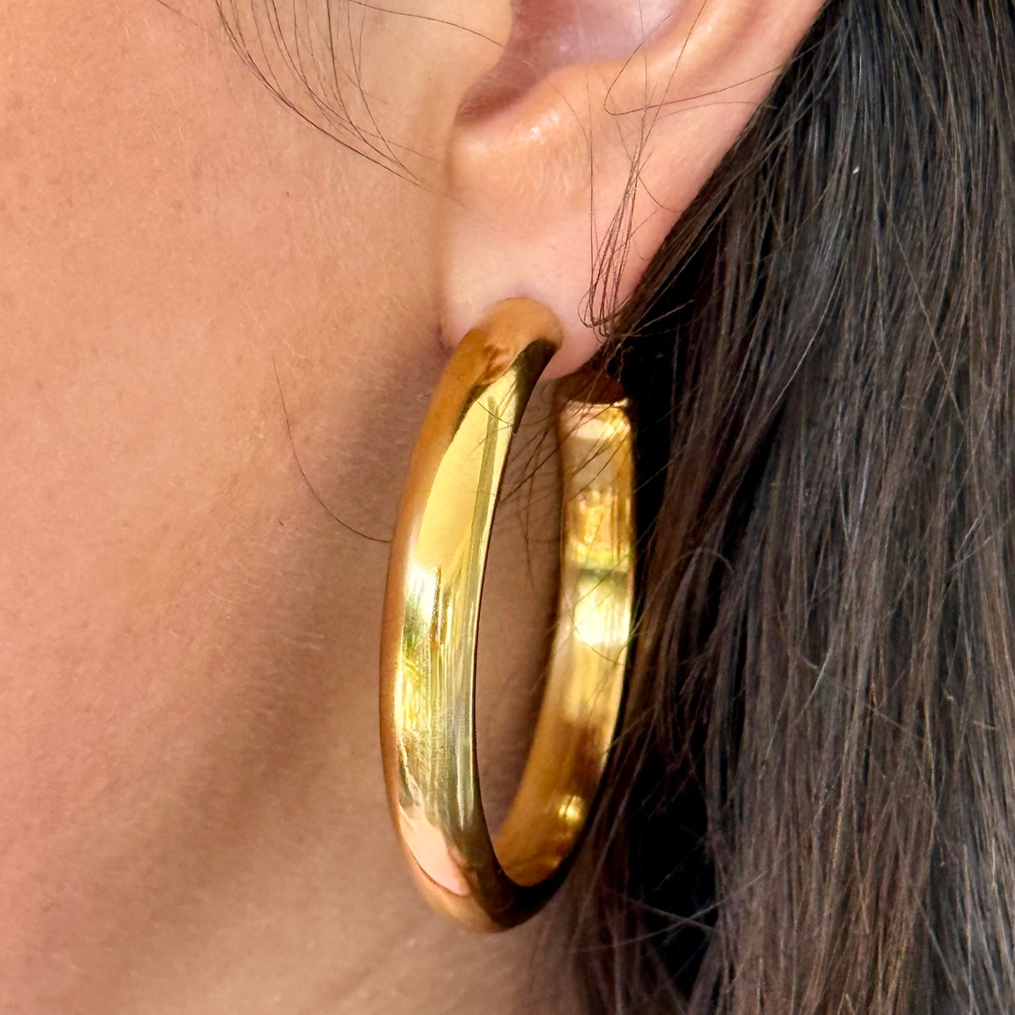 Goldene Hoop-Ohrringe 5 cm