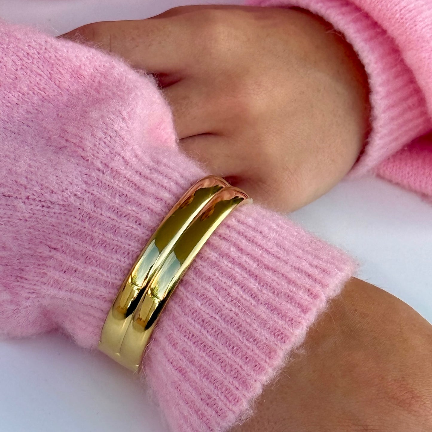 Goldener Doppelarmreif 6 cm