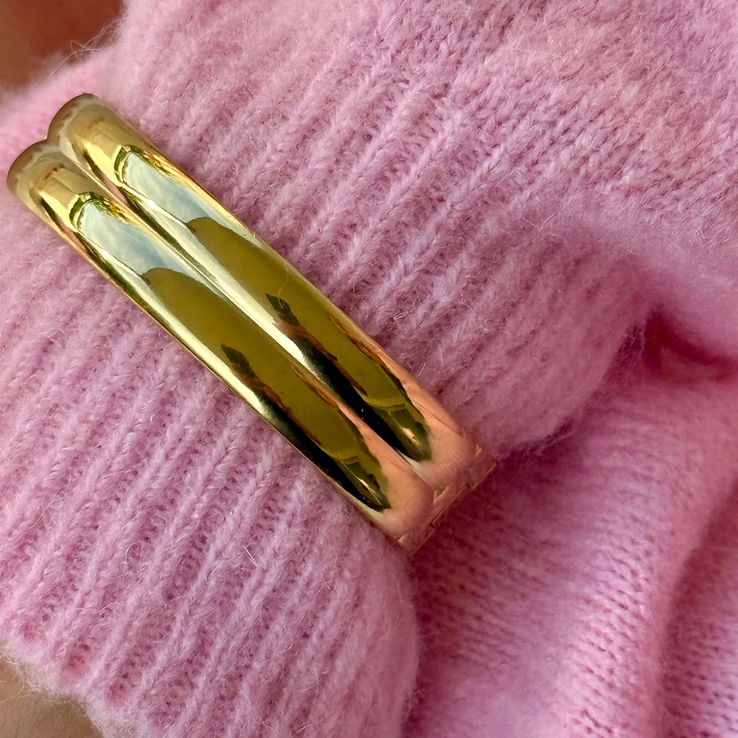 Goldener Doppelarmreif 6 cm